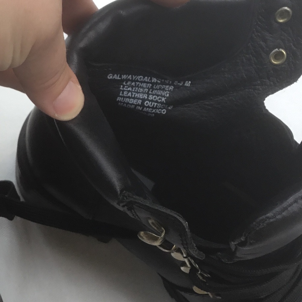 Steve Madden Black Combat Boots Classic Design Galway - Picture 8 of 9